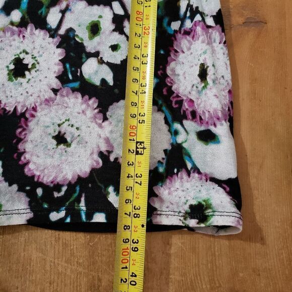 BCBG MaxAzria XSmall Long Sleeve Purple Blue Floral V-neck Bodycon Tori … - Picture 10 of 12